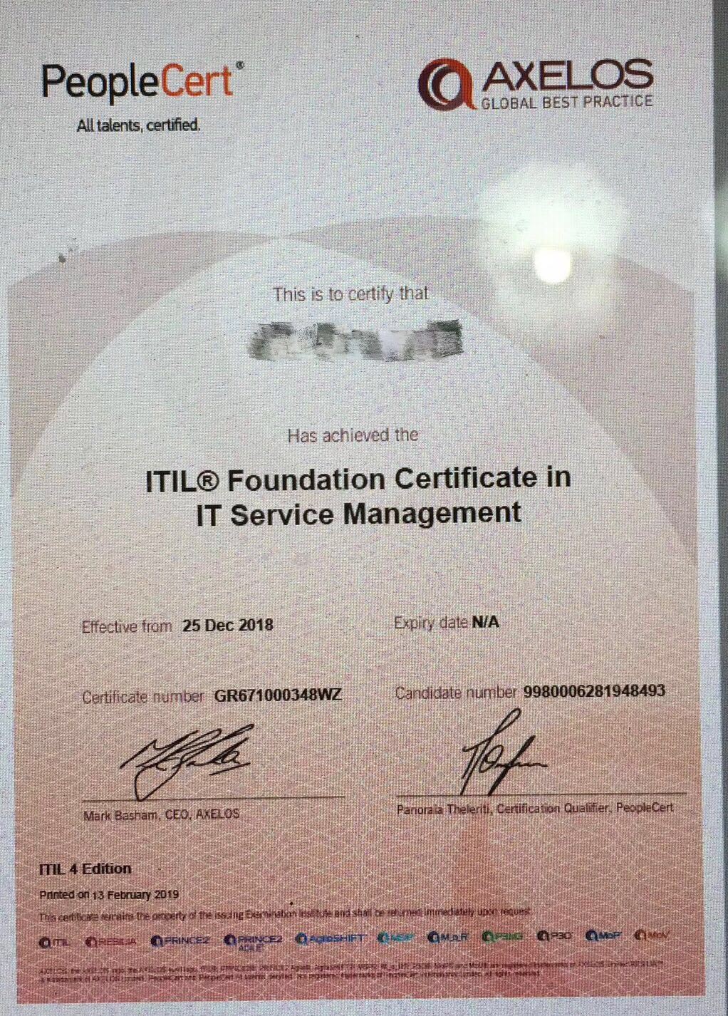 itil 4 初级认证（foundation）